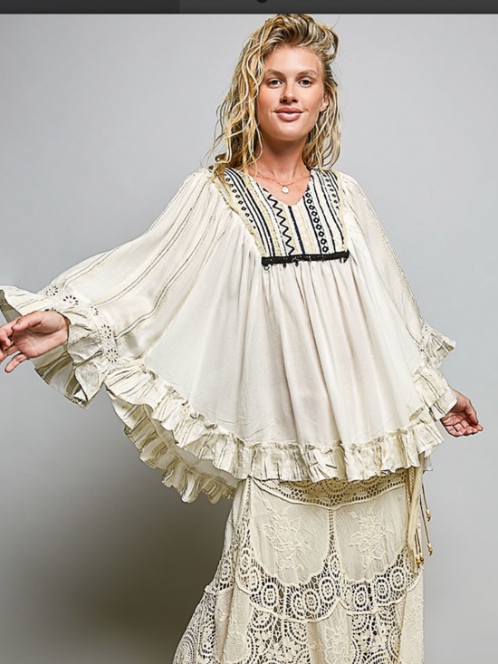 POL Dresses & Skirts - 🎉 POL “ CYNTHIA “ POL PONCHO SYTLE TOP WITH EMBROIDERY DETAIL 26